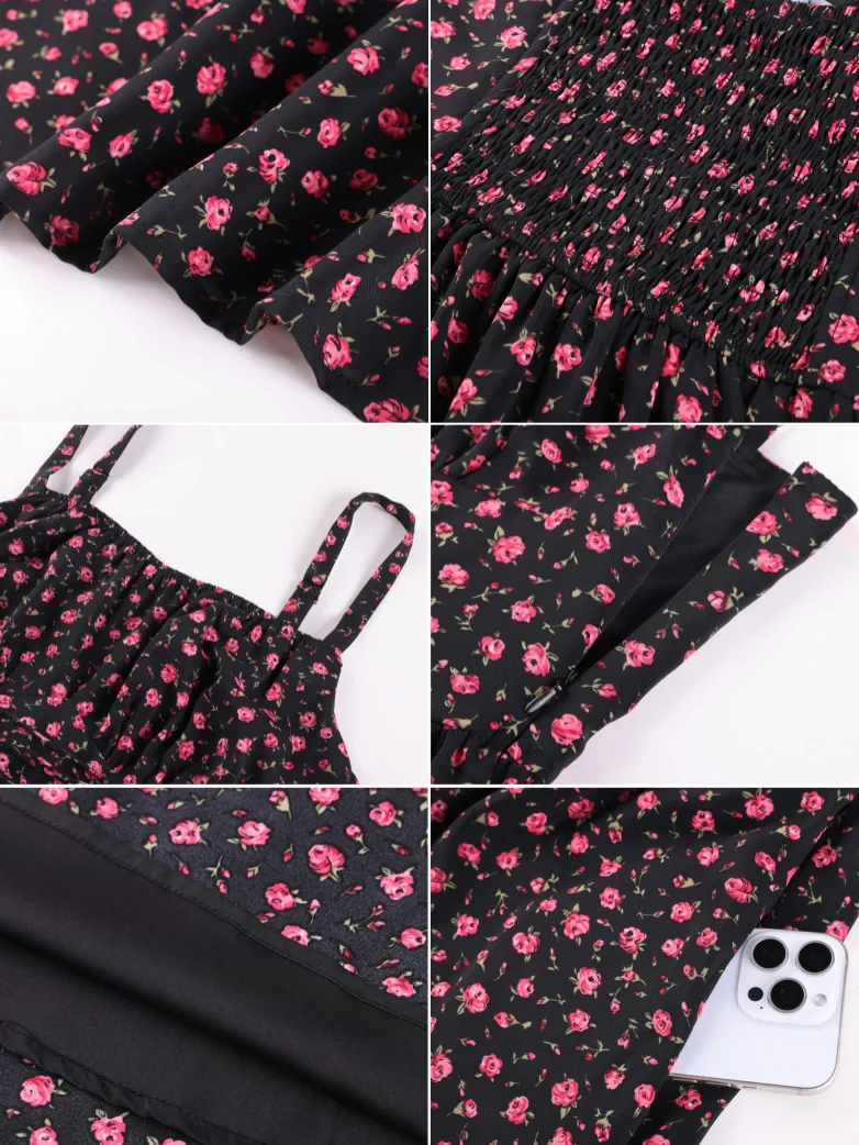 2026 Summer Floral Chiffon Flared Sundress for Women - Image 8