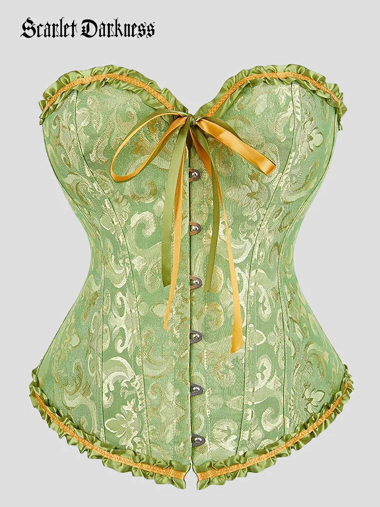Tinkerbell Jacquard Corset Top Boned Shapewear