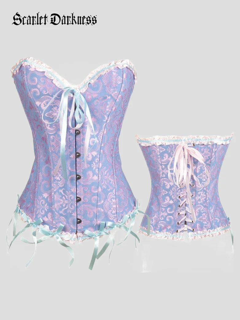 Tinkerbell Jacquard Corset Top Boned Shapewear - Image 4