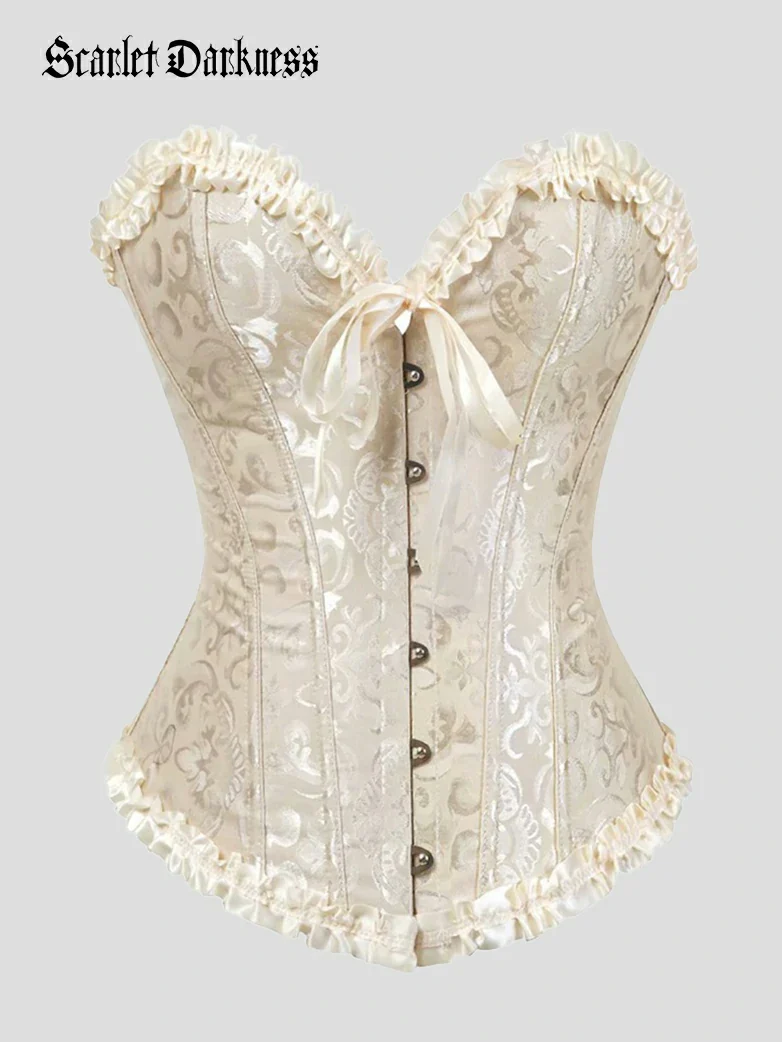 Tinkerbell Jacquard Corset Top Boned Shapewear - Image 5