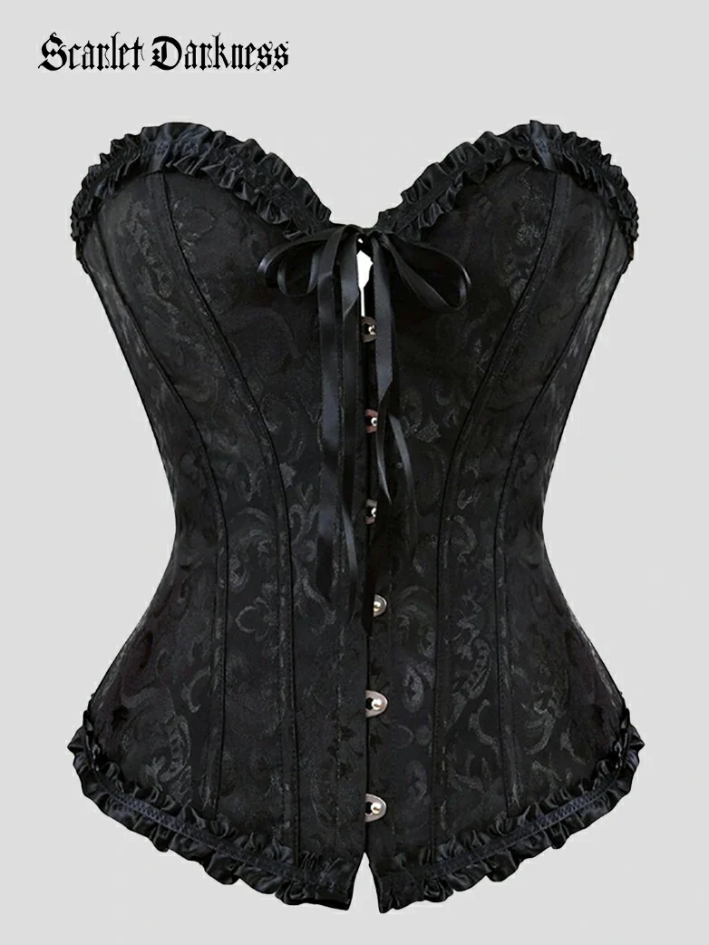 Tinkerbell Jacquard Corset Top Boned Shapewear - Image 7
