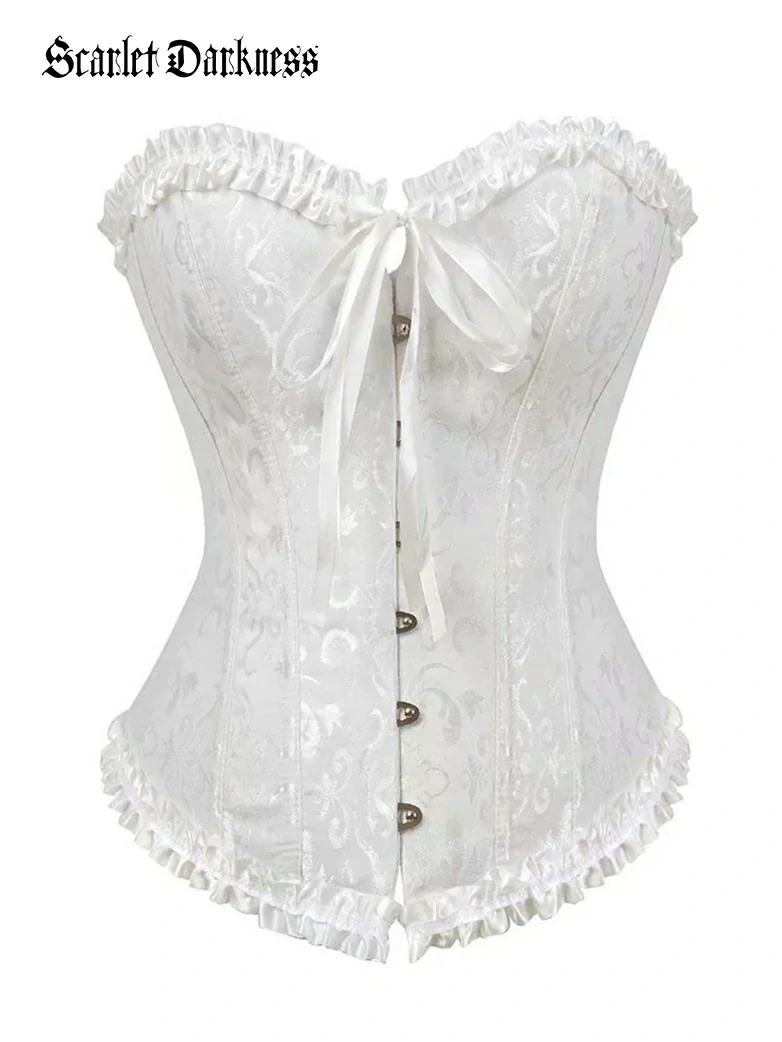 Tinkerbell Jacquard Corset Top Boned Shapewear - Image 8