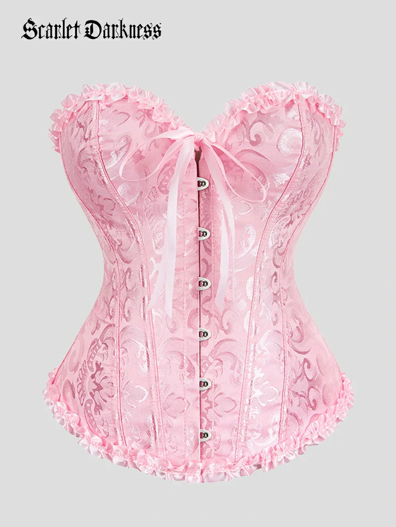 Tinkerbell Jacquard Corset Top Boned Shapewear - Image 9
