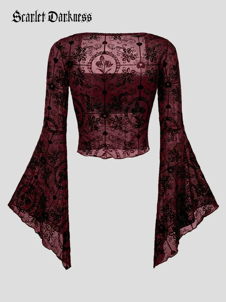Valentine's Day Gothic Vampire Bell-Sleeve Top - Image 2