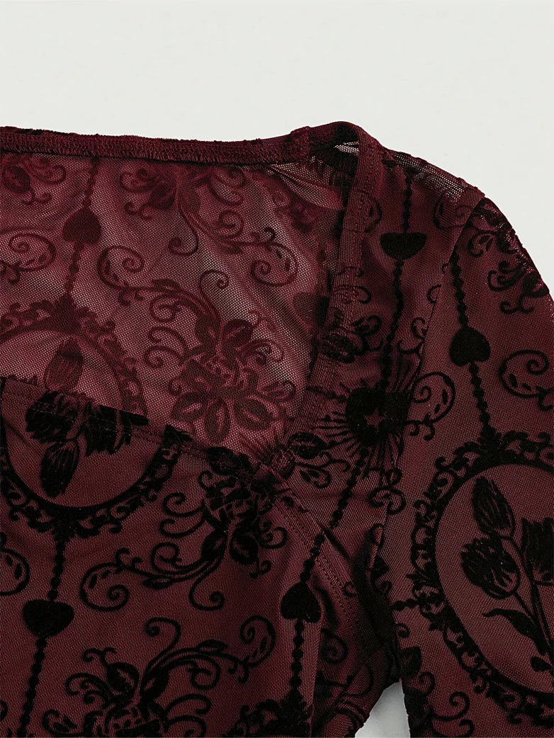 Valentine's Day Gothic Vampire Bell-Sleeve Top - Image 3