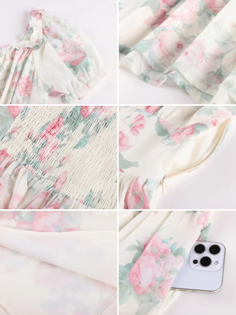 Valentine's Day Front Slit Chiffon Pockets Dress - Image 29
