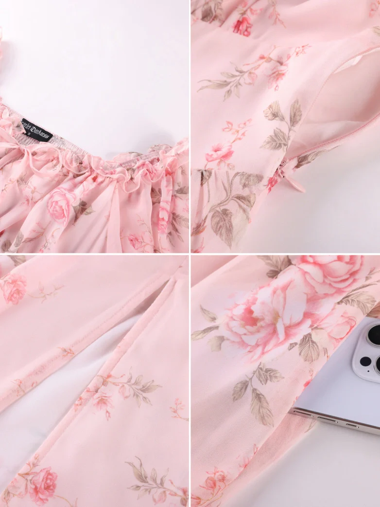 Valentine's Day Front Slit Chiffon Pockets Dress - Image 11