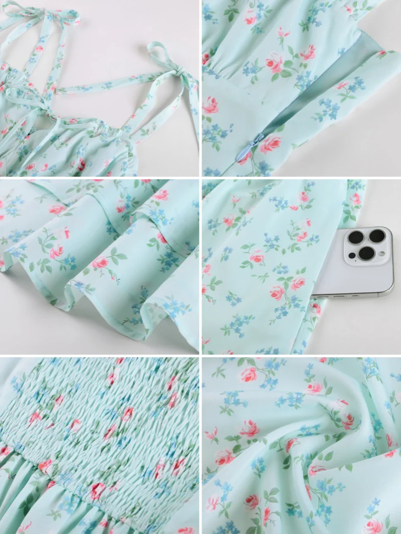 Victorian Spring Ditsy Floral Fitted Dresses For Women - Image 42