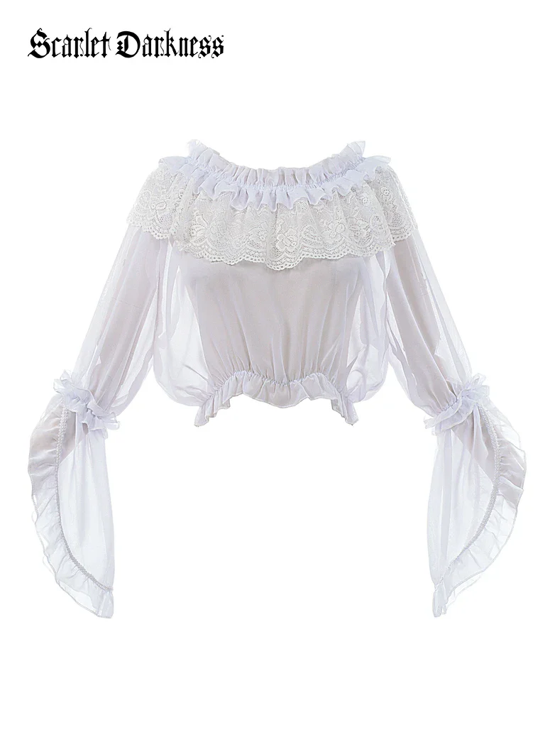 Victorian Gothic Ruffle Neck Lined Top Lining - Image 4