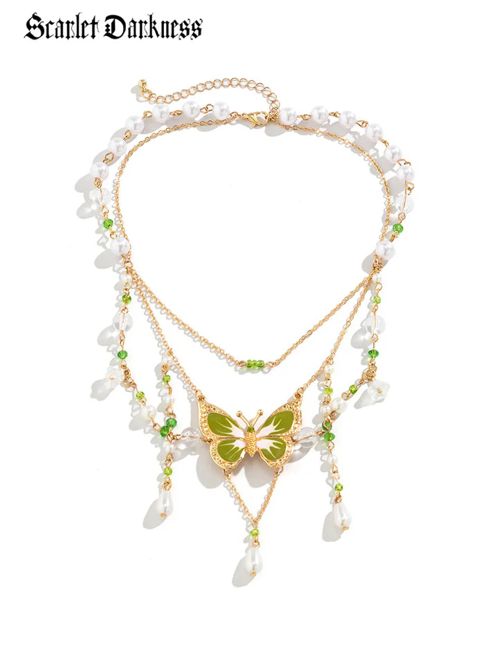 Fantasy Green Butterfly Necklace - Image 2