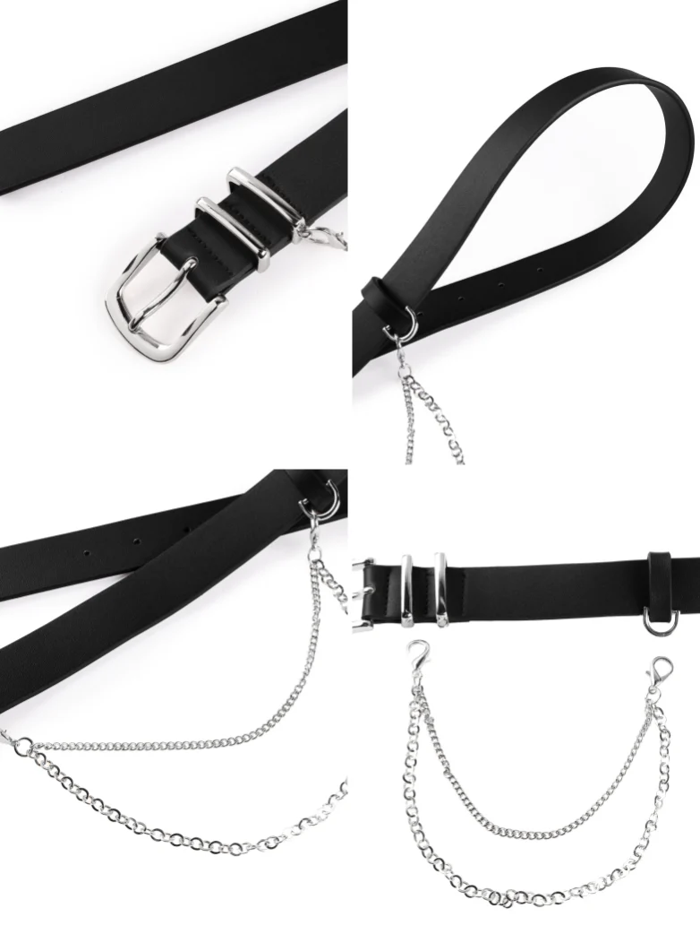 Women Renaissance Chain Decorated Waist Leather Belt - Image 12