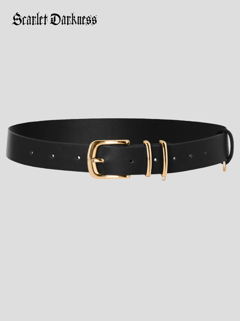 Women Renaissance Chain Decorated Waist Leather Belt - Image 2