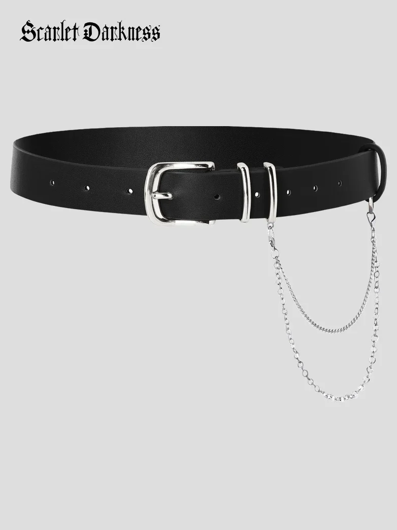 Women Renaissance Chain Decorated Waist Leather Belt - Image 7