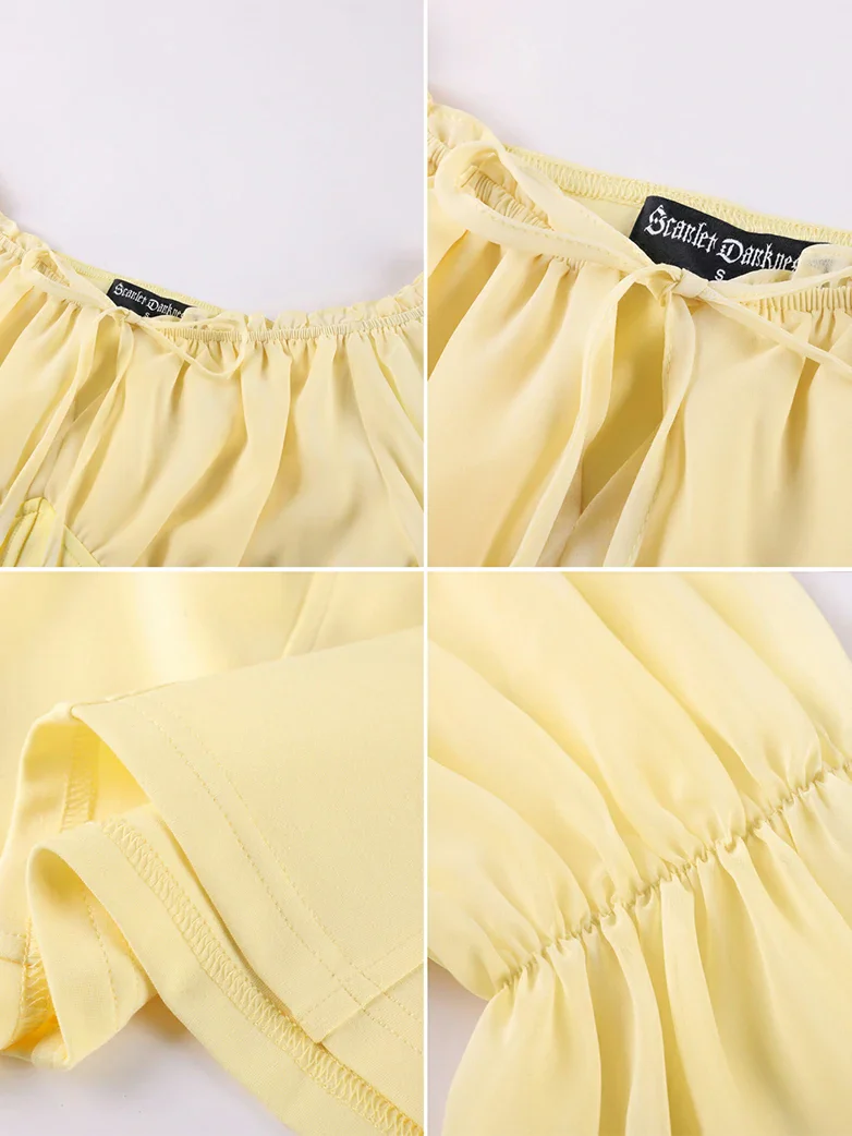 Renaissance Fantasy Fairy Off-Shoulder Chiffon Blouse - Image 16