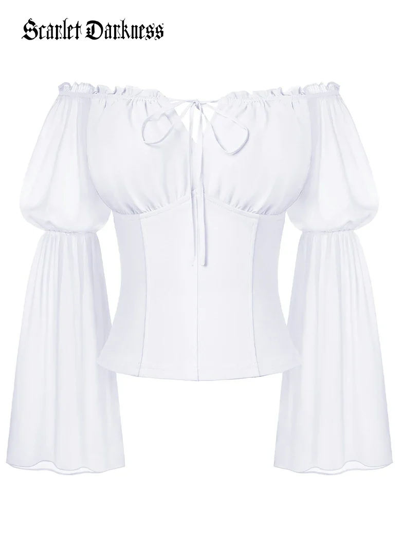 Renaissance Fantasy Fairy Off-Shoulder Chiffon Blouse - Image 18