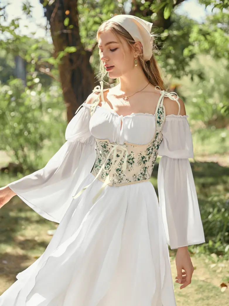 Renaissance Fantasy Fairy Off-Shoulder Chiffon Blouse - Image 20
