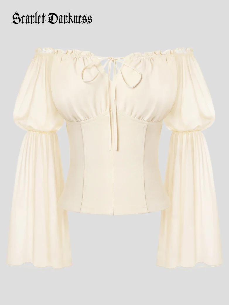 Renaissance Fantasy Fairy Off-Shoulder Chiffon Blouse - Image 48