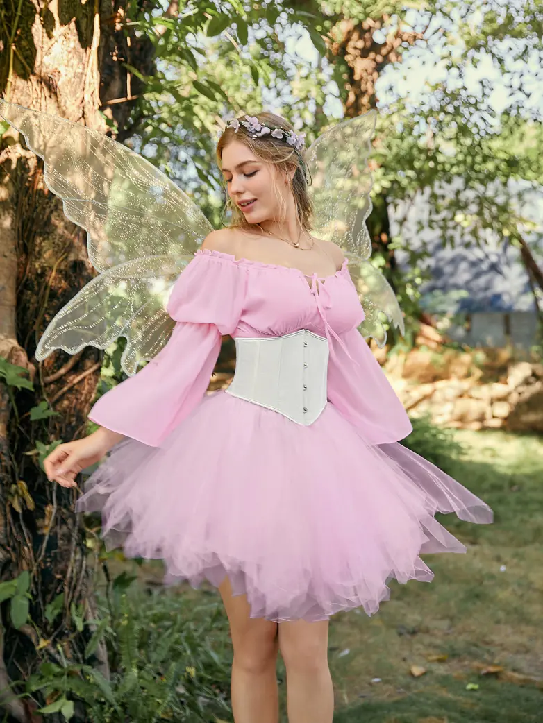 Renaissance Fantasy Fairy Off-Shoulder Chiffon Blouse - Image 9