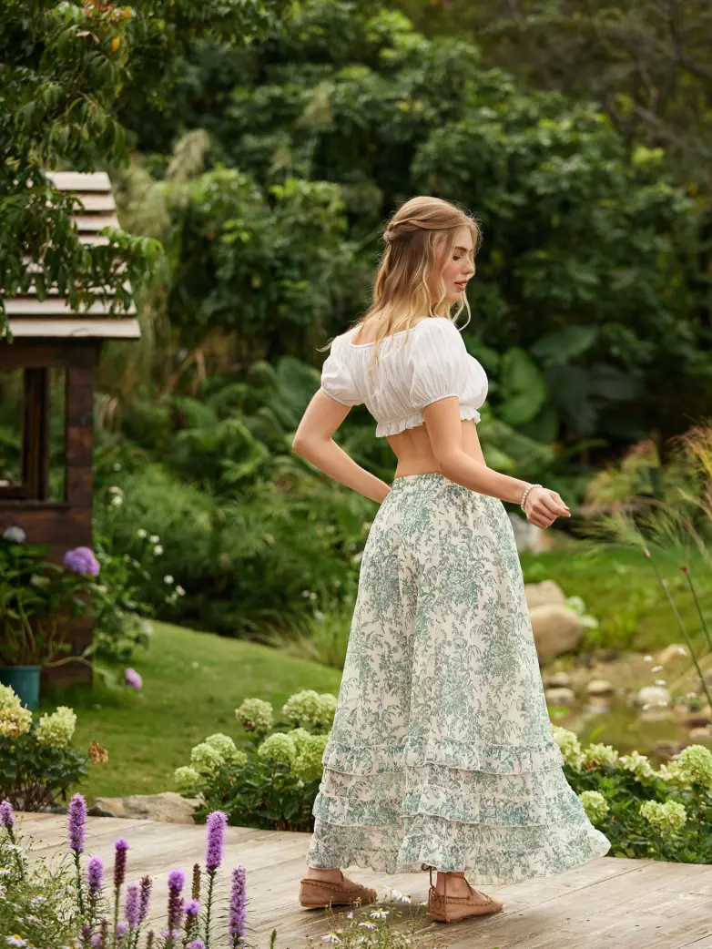 Renaissance Chiffon Swing Maxi Skirt with Pockets - Image 12