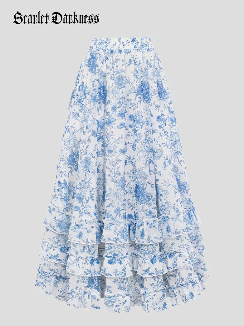 Renaissance Chiffon Swing Maxi Skirt with Pockets - Image 15