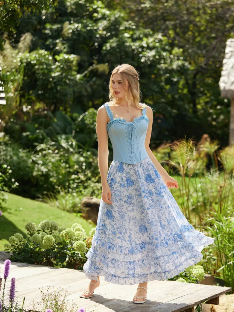 Renaissance Chiffon Swing Maxi Skirt with Pockets - Image 17