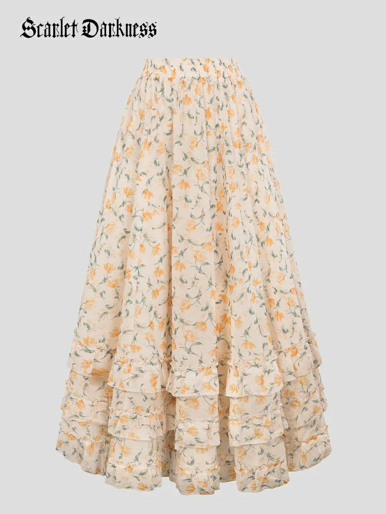 Renaissance Chiffon Swing Maxi Skirt with Pockets - Image 22