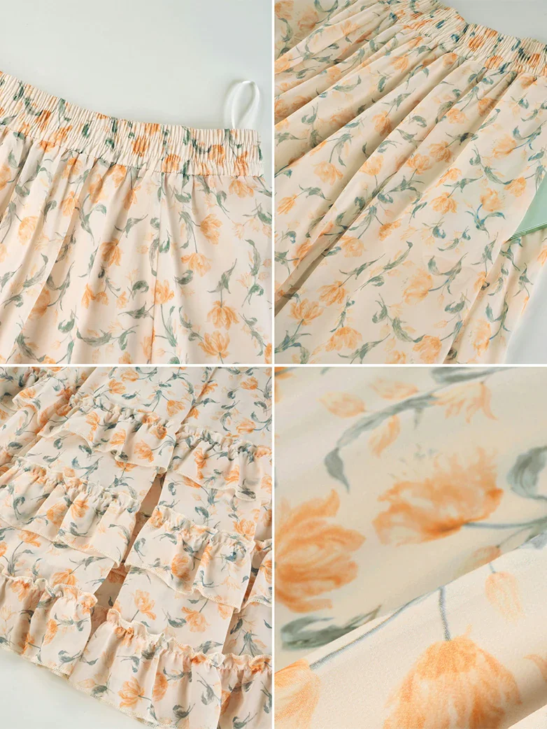 Renaissance Chiffon Swing Maxi Skirt with Pockets - Image 23
