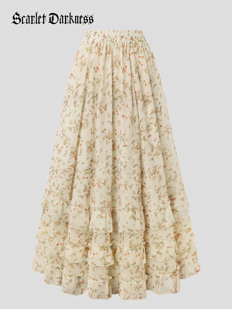Renaissance Chiffon Swing Maxi Skirt with Pockets - Image 24