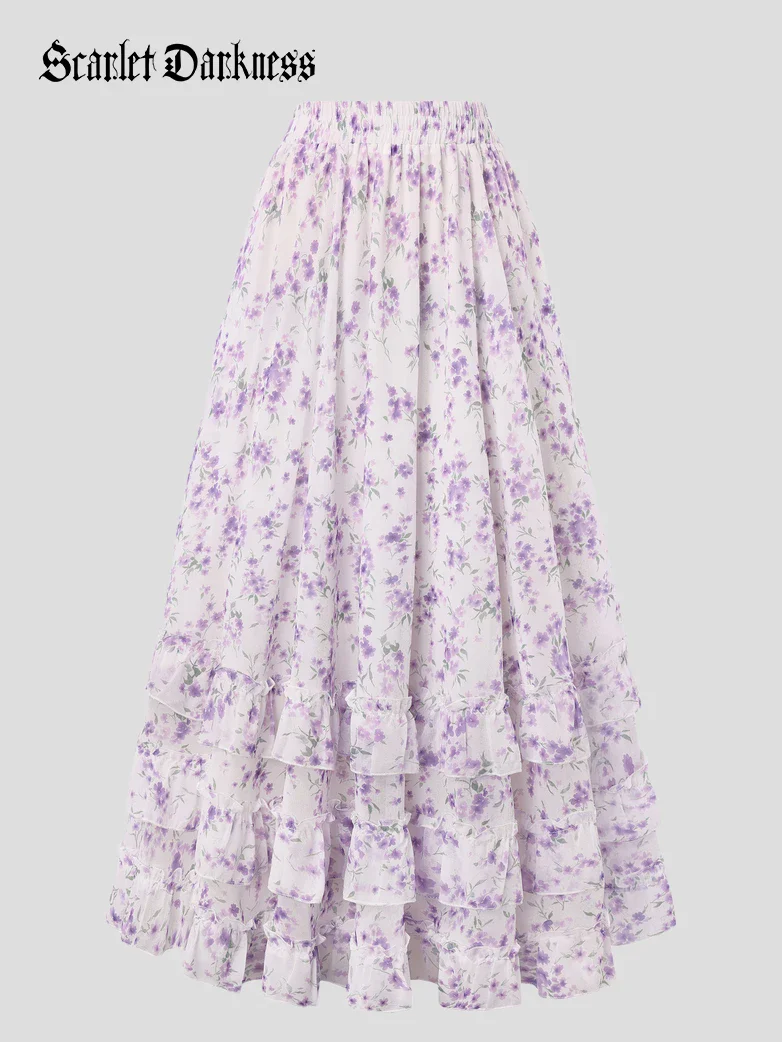 Renaissance Chiffon Swing Maxi Skirt with Pockets - Image 26