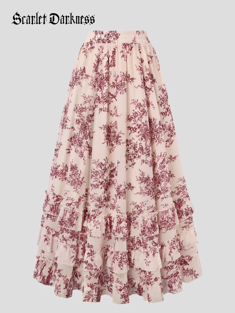 Renaissance Chiffon Swing Maxi Skirt with Pockets - Image 28