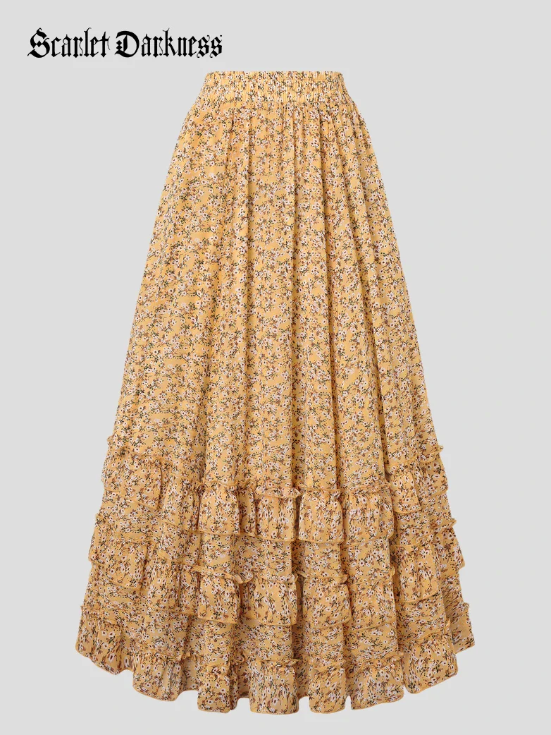 Renaissance Chiffon Swing Maxi Skirt with Pockets - Image 30