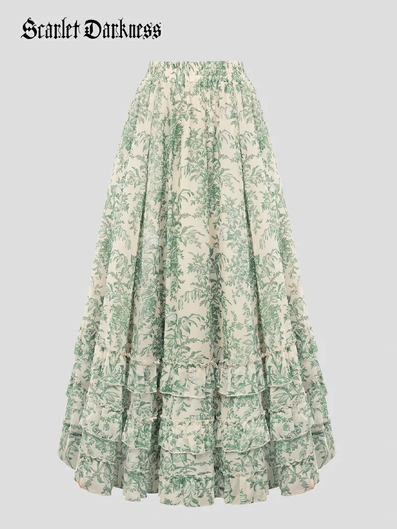 Renaissance Chiffon Swing Maxi Skirt with Pockets - Image 9