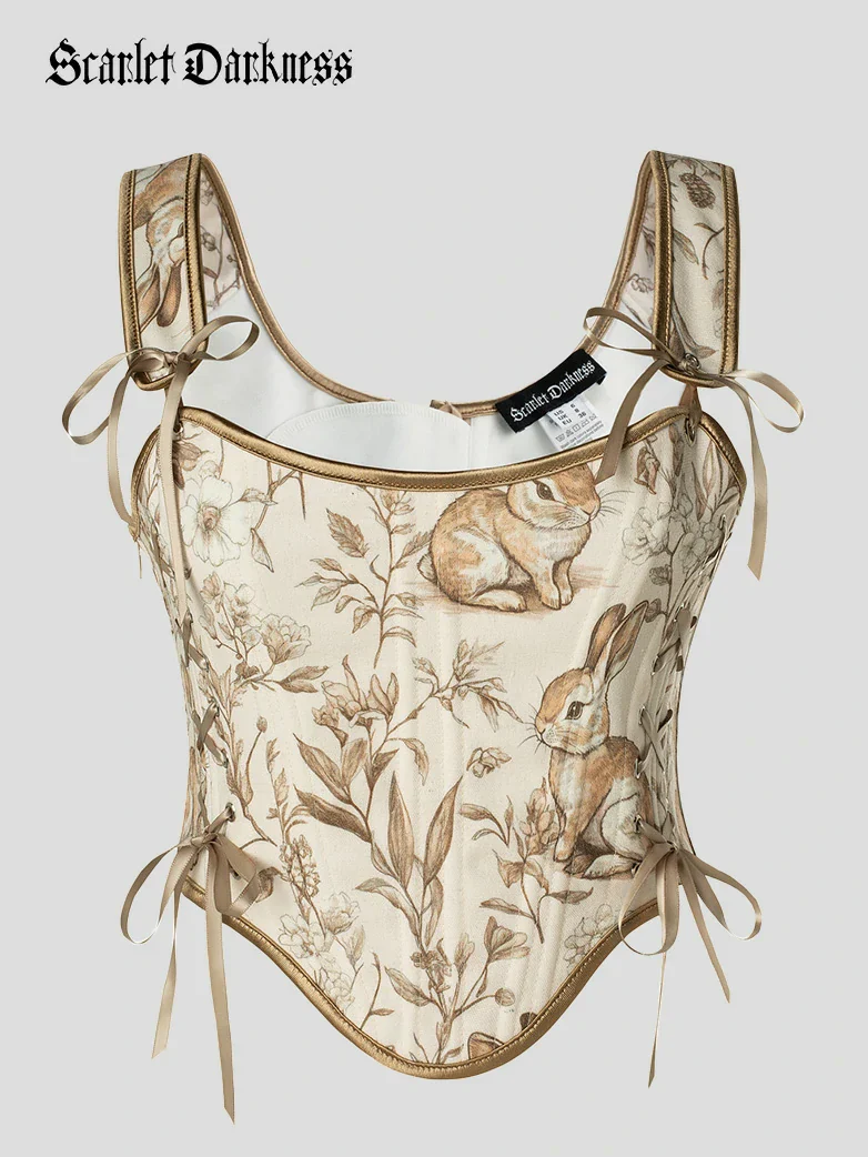 Mushroom Renaissance Cottagecore Corset Tops