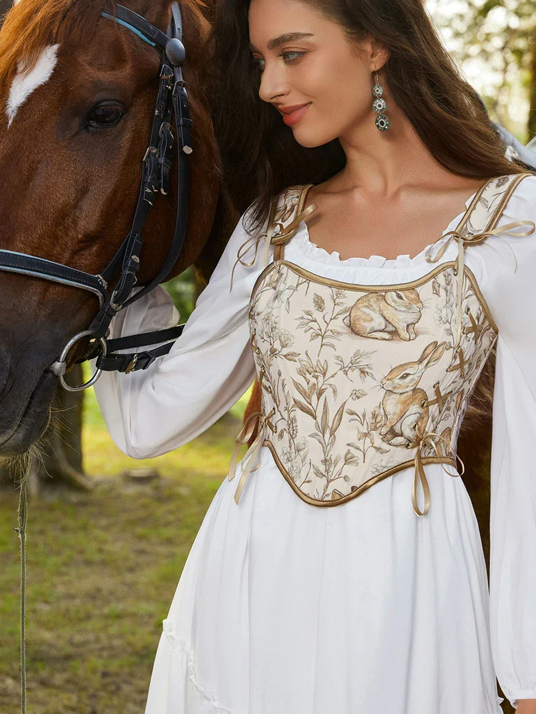 Mushroom Renaissance Cottagecore Corset Tops - Image 2