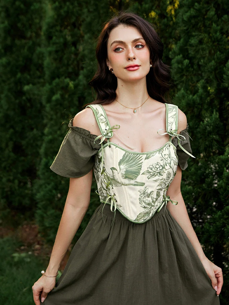 Mushroom Renaissance Cottagecore Corset Tops - Image 24