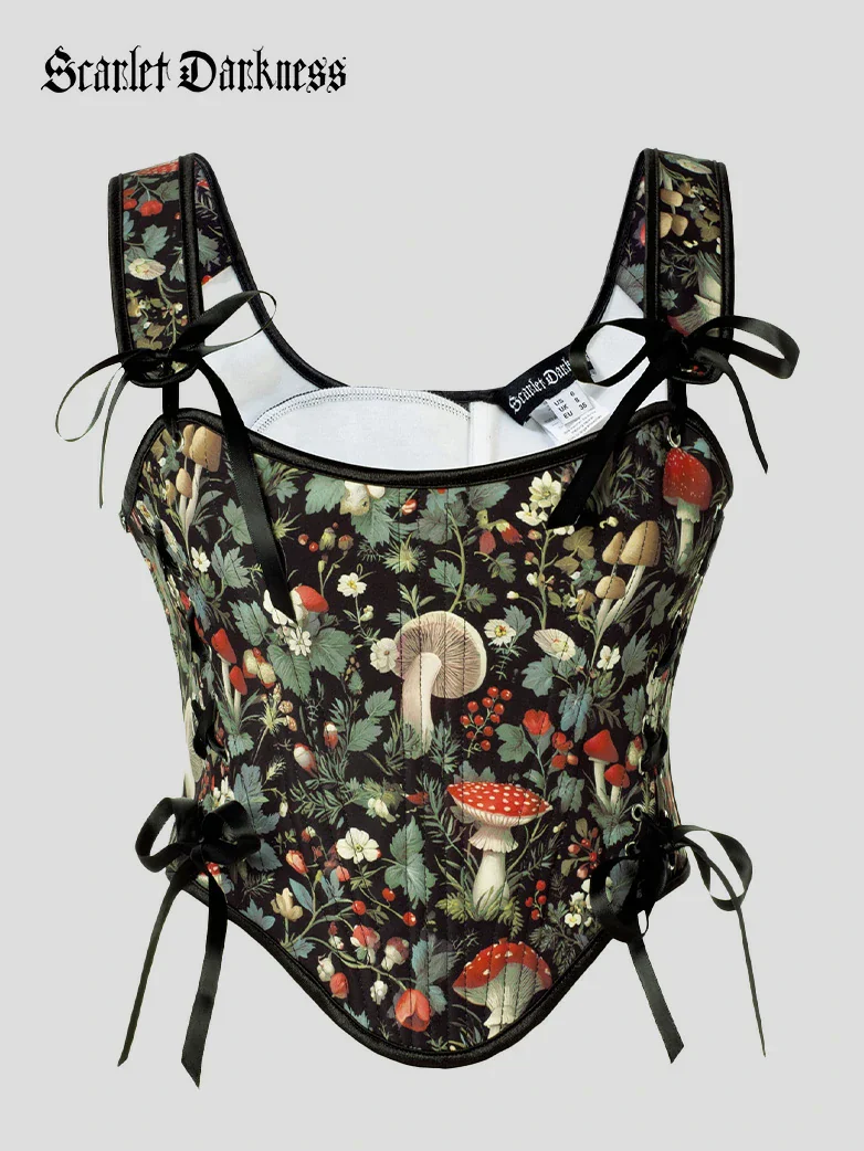 Mushroom Renaissance Cottagecore Corset Tops - Image 8