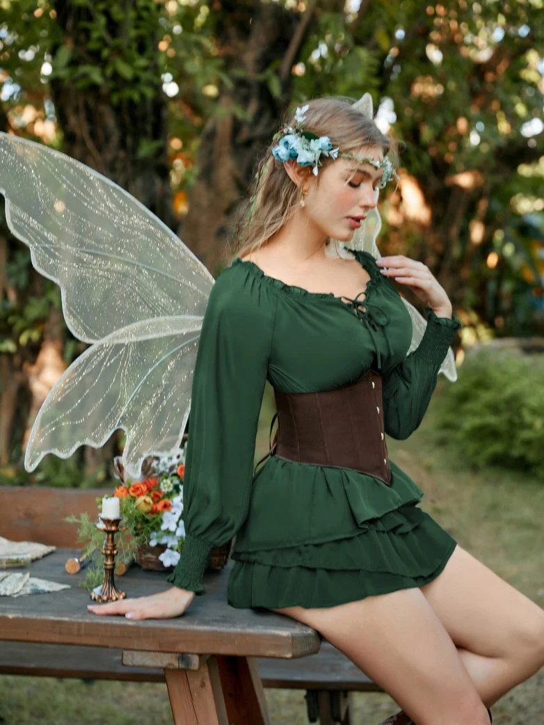 Renaissance Fitted Long Sleeve Off-Shoulder Top - Image 8