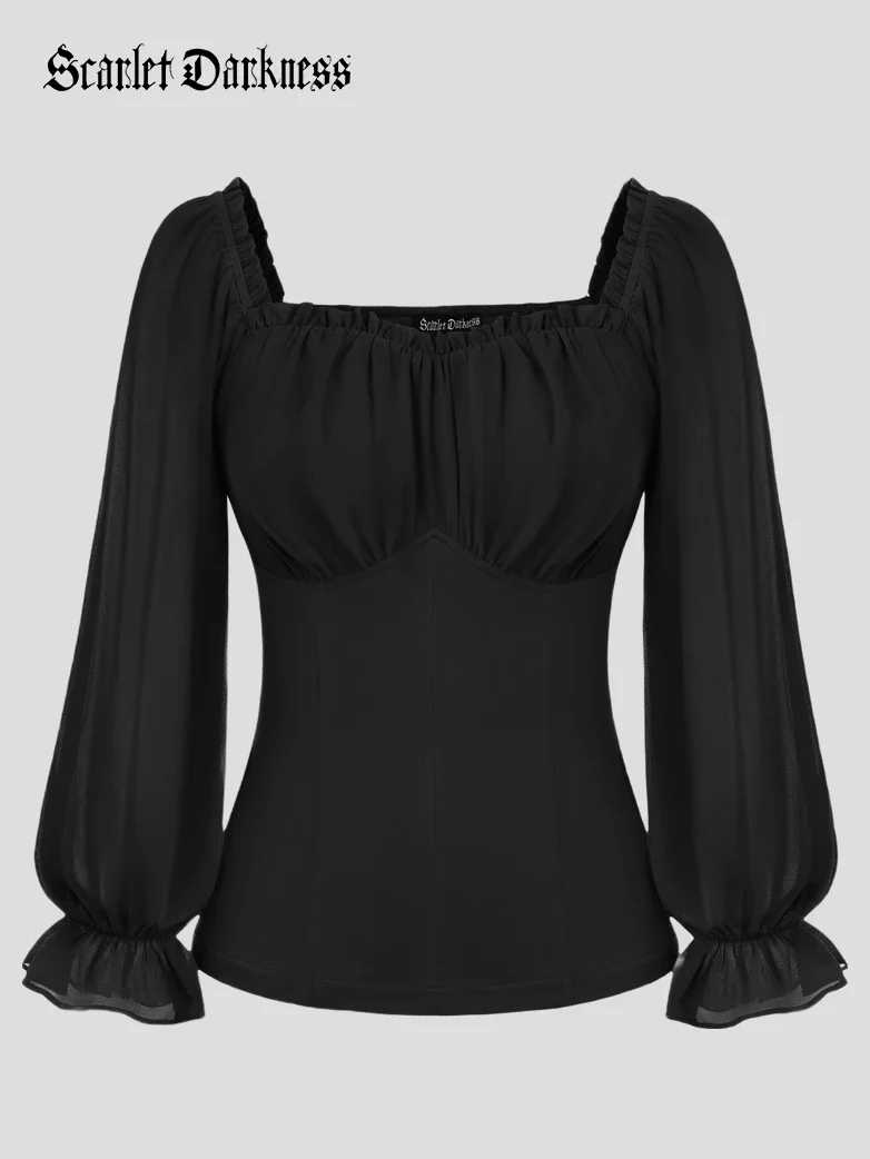 Women’s Off Shoulder Corset Top with Long Sleeves