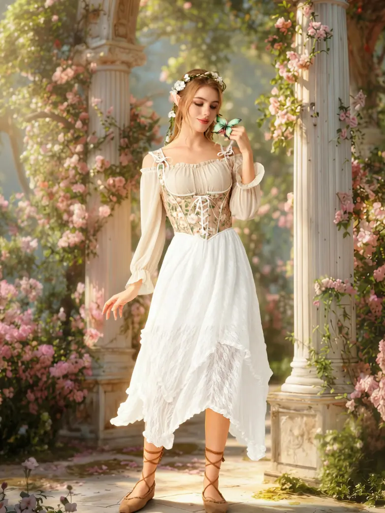Women’s Off Shoulder Corset Top with Long Sleeves - Image 12