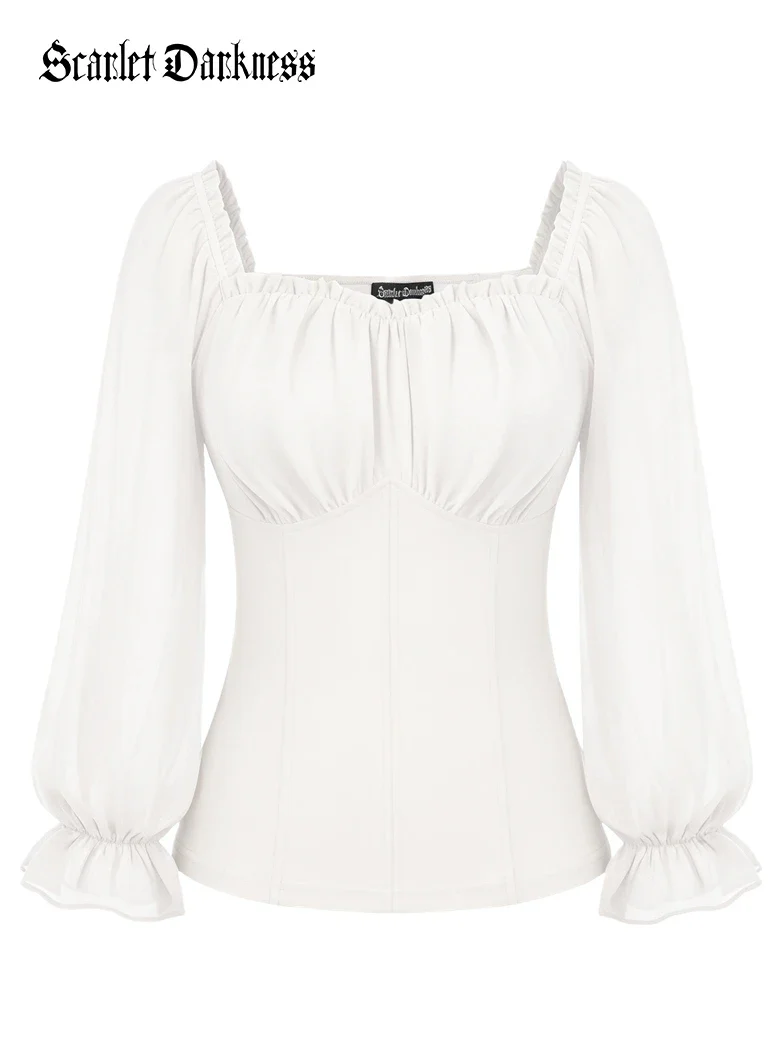 Women’s Off Shoulder Corset Top with Long Sleeves - Image 14