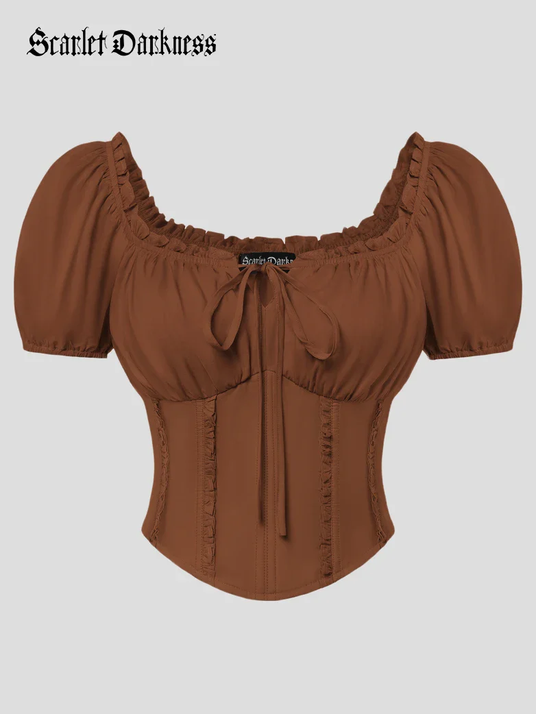Renaissance Off Shoulder 6-Bones Tops Shirts - Image 37