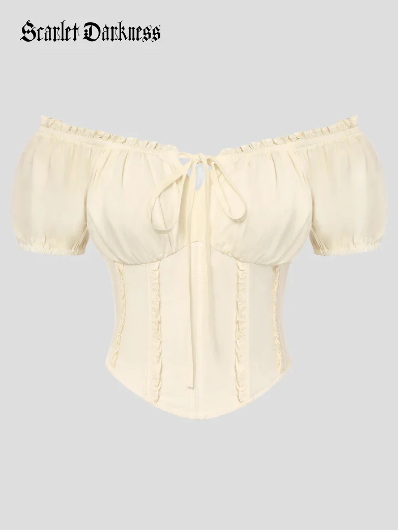 Renaissance Off Shoulder 6-Bones Tops Shirts - Image 7