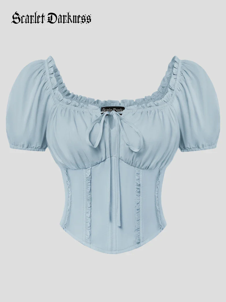 Renaissance Off Shoulder 6-Bones Tops Shirts - Image 8