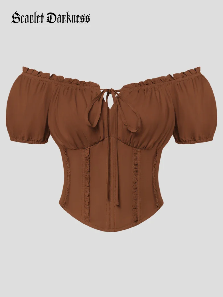 Renaissance Off Shoulder 6-Bones Tops Shirts - Image 38