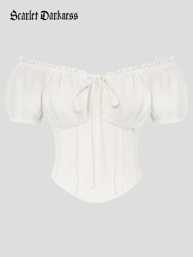 Renaissance Off Shoulder 6-Bones Tops Shirts - Image 21