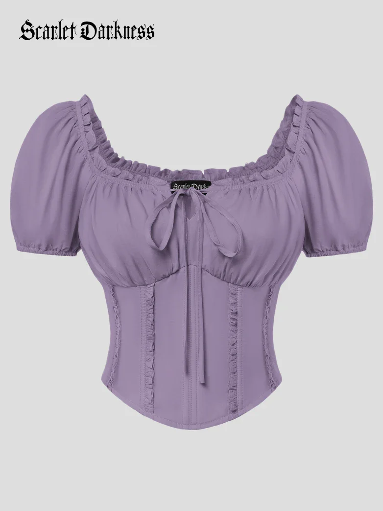 Renaissance Off Shoulder 6-Bones Tops Shirts - Image 25