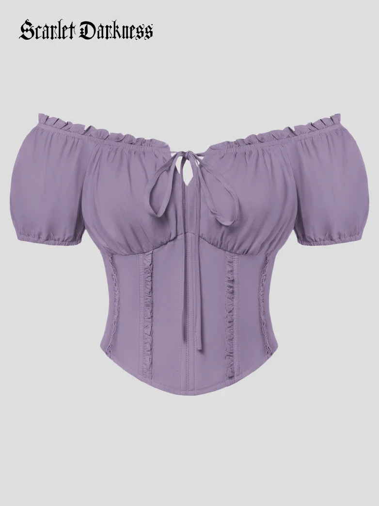 Renaissance Off Shoulder 6-Bones Tops Shirts - Image 26