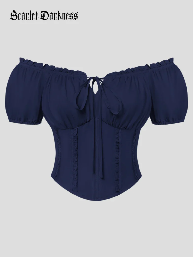 Renaissance Off Shoulder 6-Bones Tops Shirts - Image 32