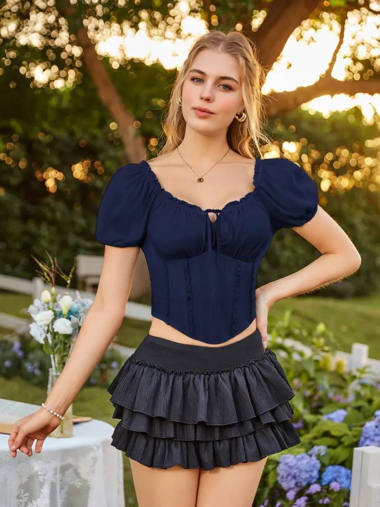 Renaissance Off Shoulder 6-Bones Tops Shirts - Image 33