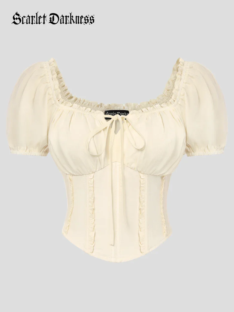 Renaissance Off Shoulder 6-Bones Tops Shirts